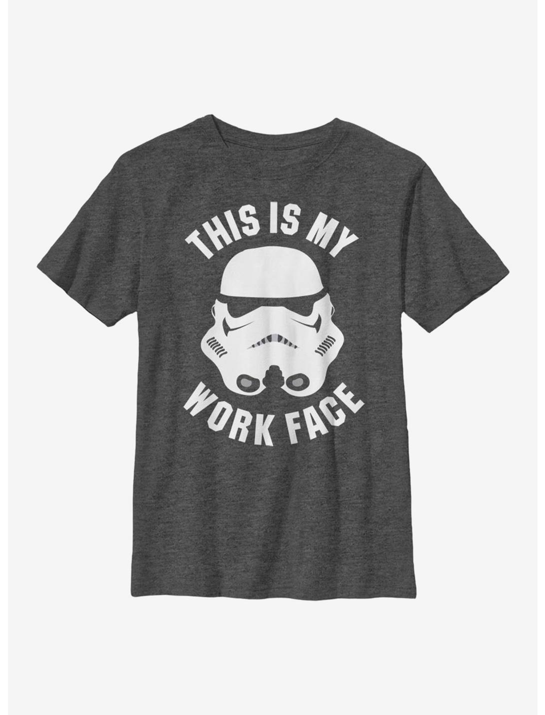 Star Wars Work Face Youth T-Shirt, CHAR HTR, hi-res