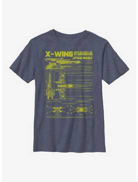 Star Wars X-Wing Schematics Youth T-Shirt, , hi-res