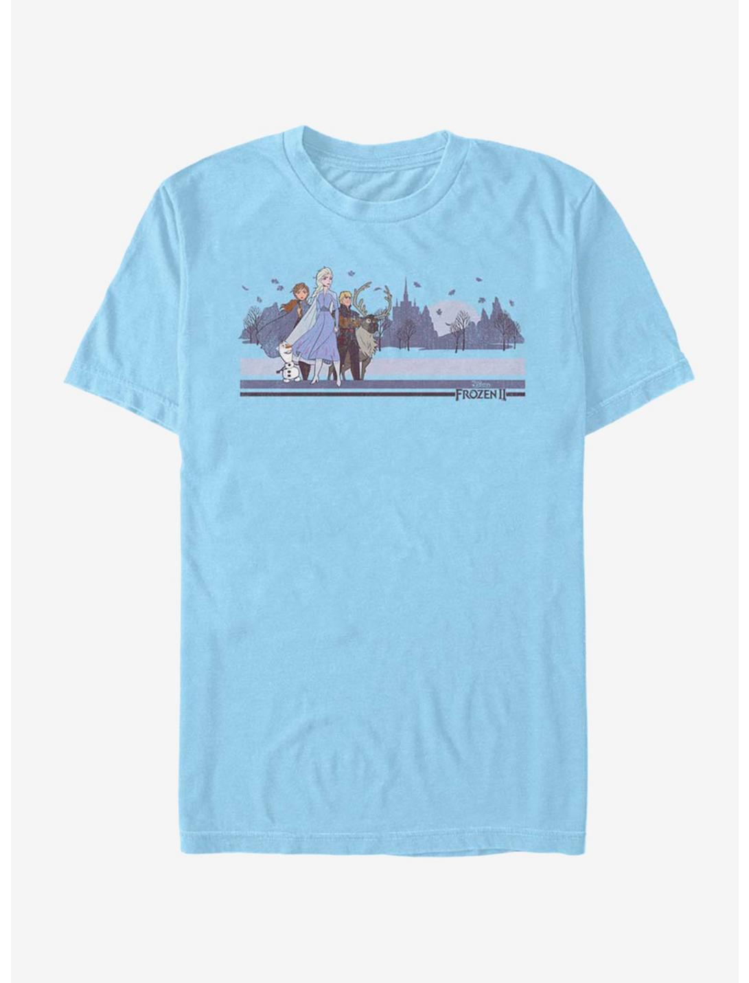 Disney Frozen 2 Group Mountain Range Shot T-Shirt, LT BLUE, hi-res