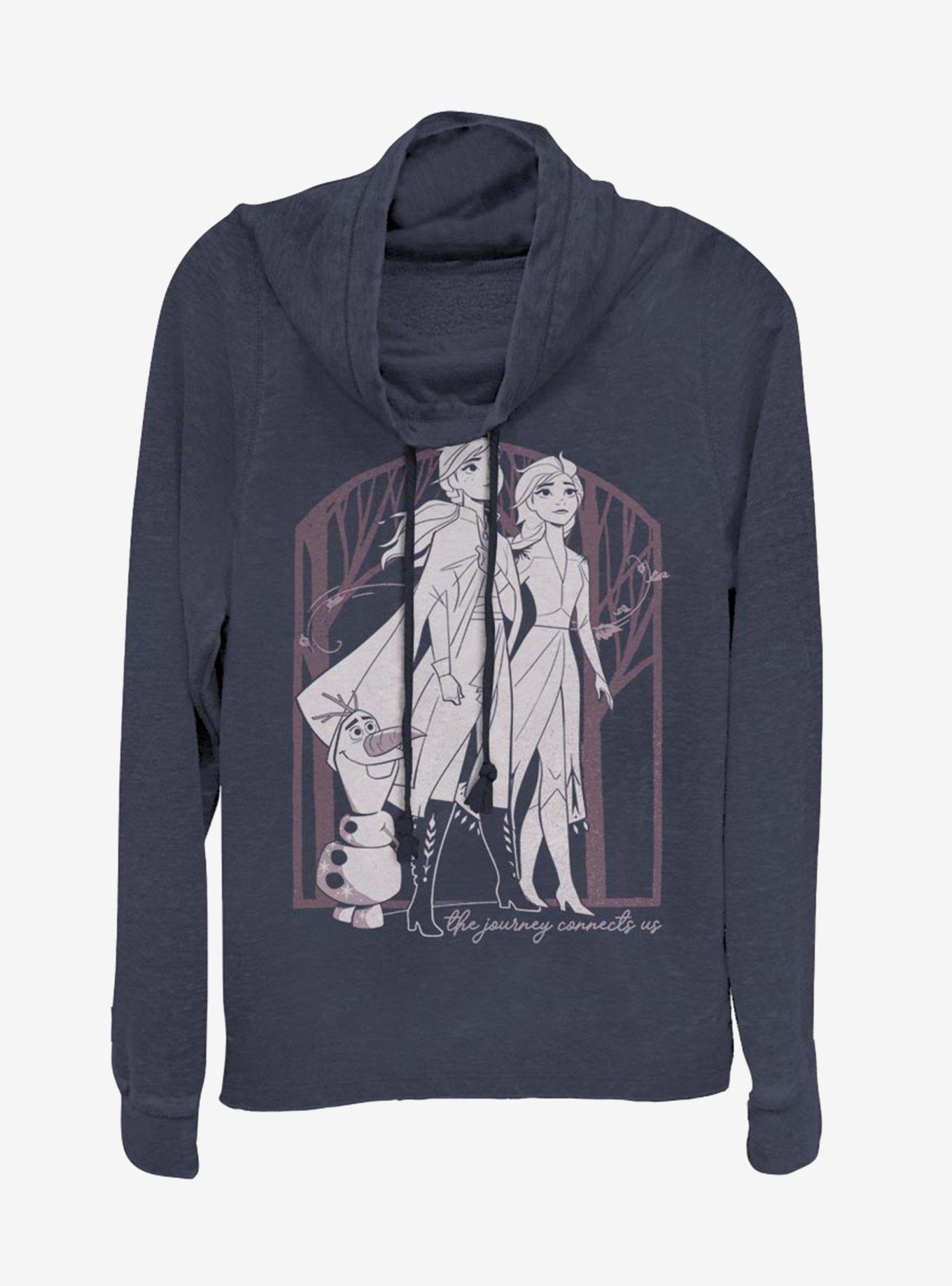 Disney Frozen 2 Forest Frame Cowlneck Long-Sleeve Womens Top