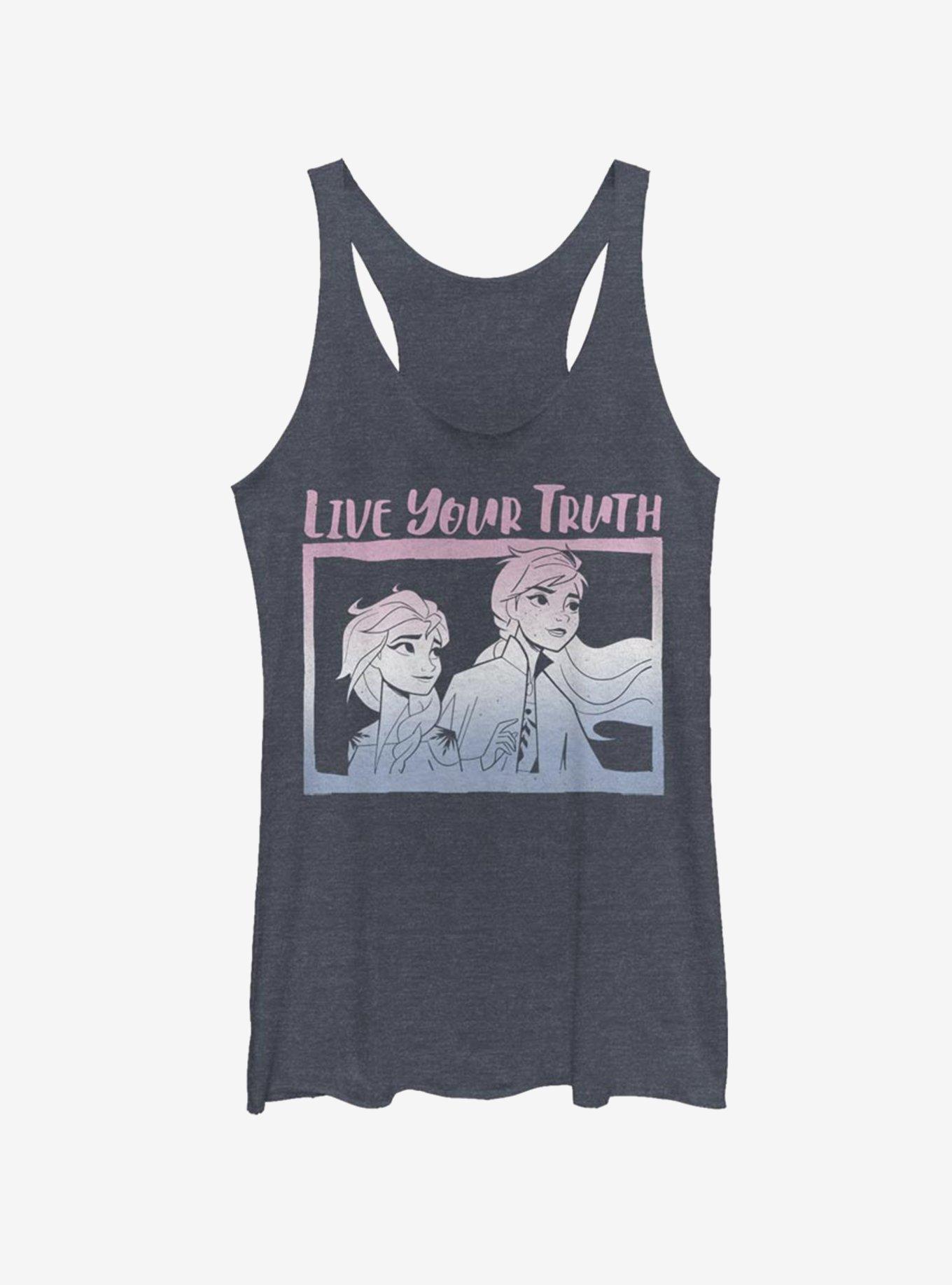 Disney Frozen 2 Live Your Truth Womens Tank Top, NAVY HTR, hi-res