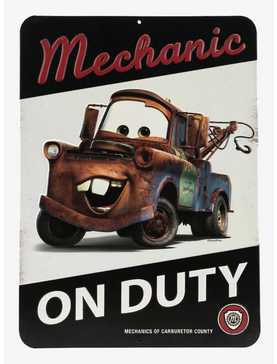 Tow Mater "Mechanic on Duty" Embossed Sign, , hi-res