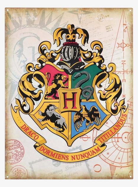 Harry Potter Hogwarts Crest Embossed Sign | Hot Topic