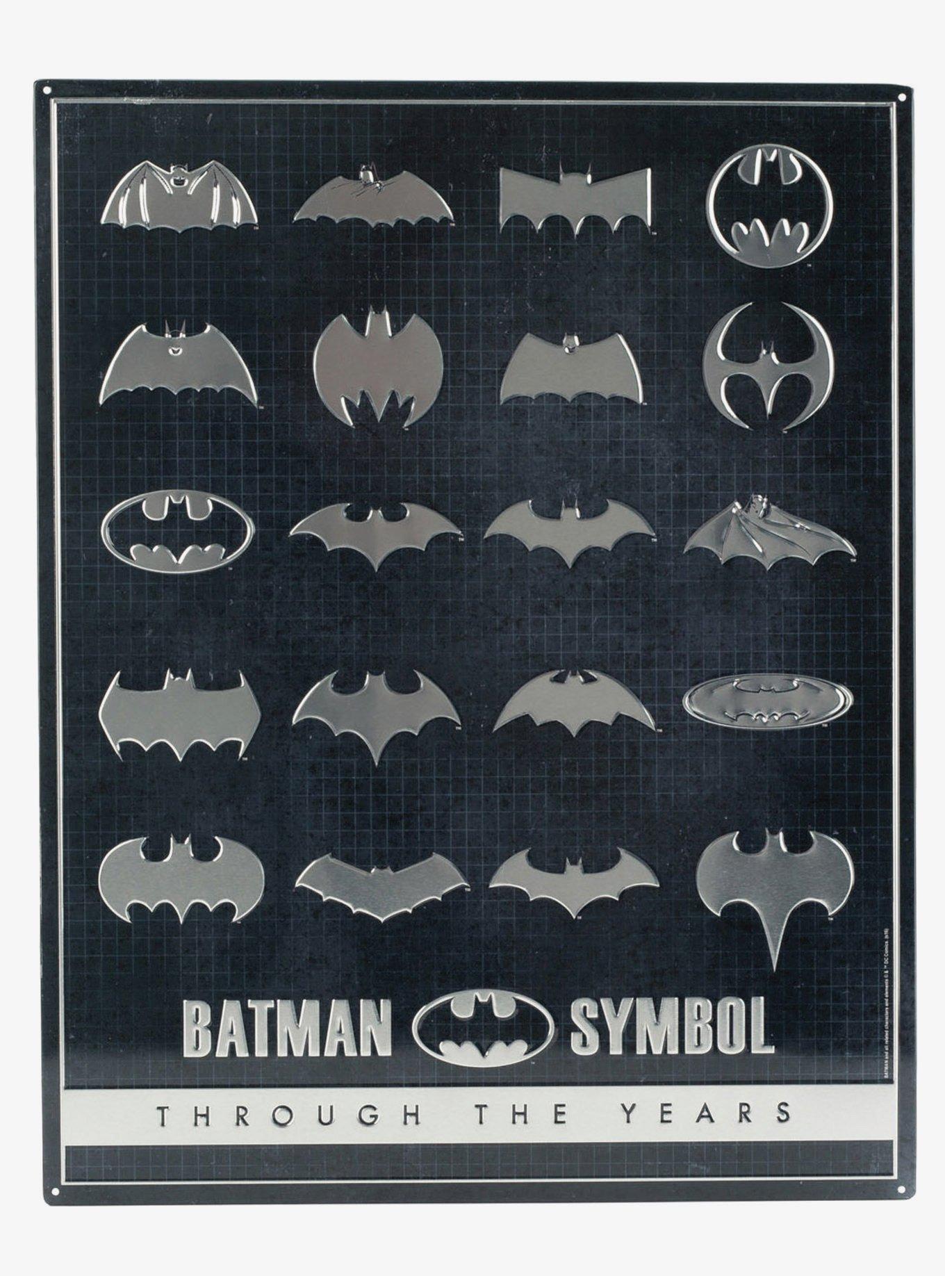 DC Comics Batman's Logo Evolution Embossed Sign, , hi-res