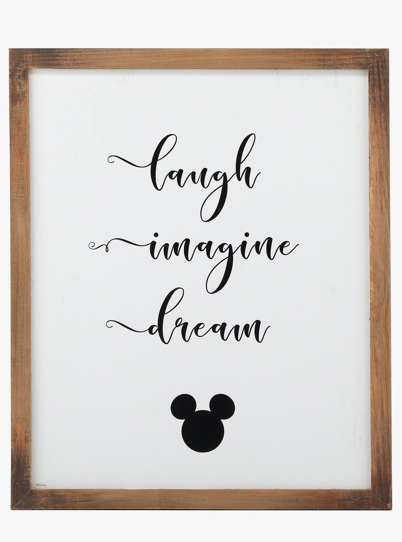 Disney Mickey Mouse Laugh, Imagine, Dream Wood Framed Wall Decor, , hi-res