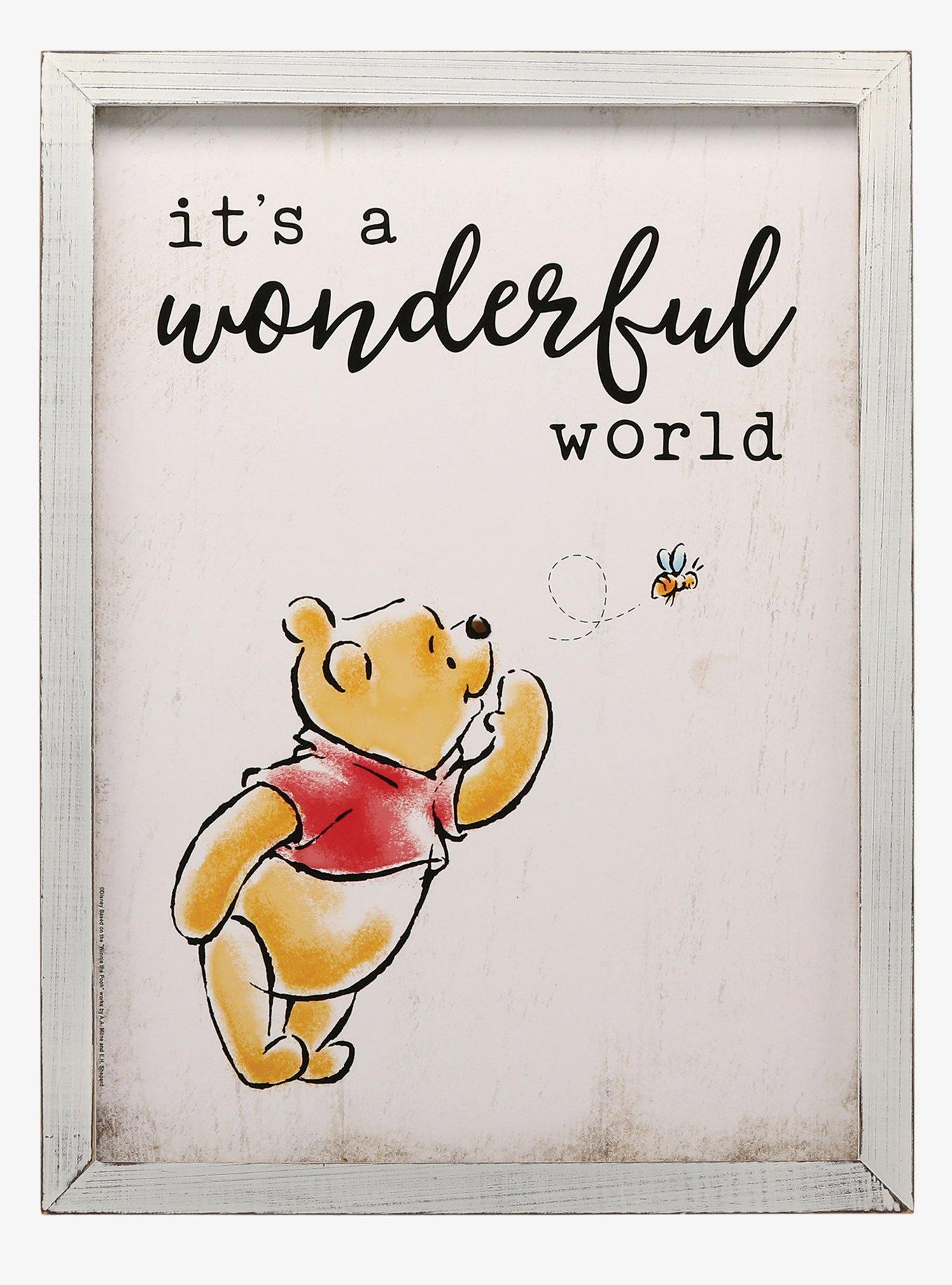 Disney Winnie the Pooh Rustic Wood Framed Wall Decor