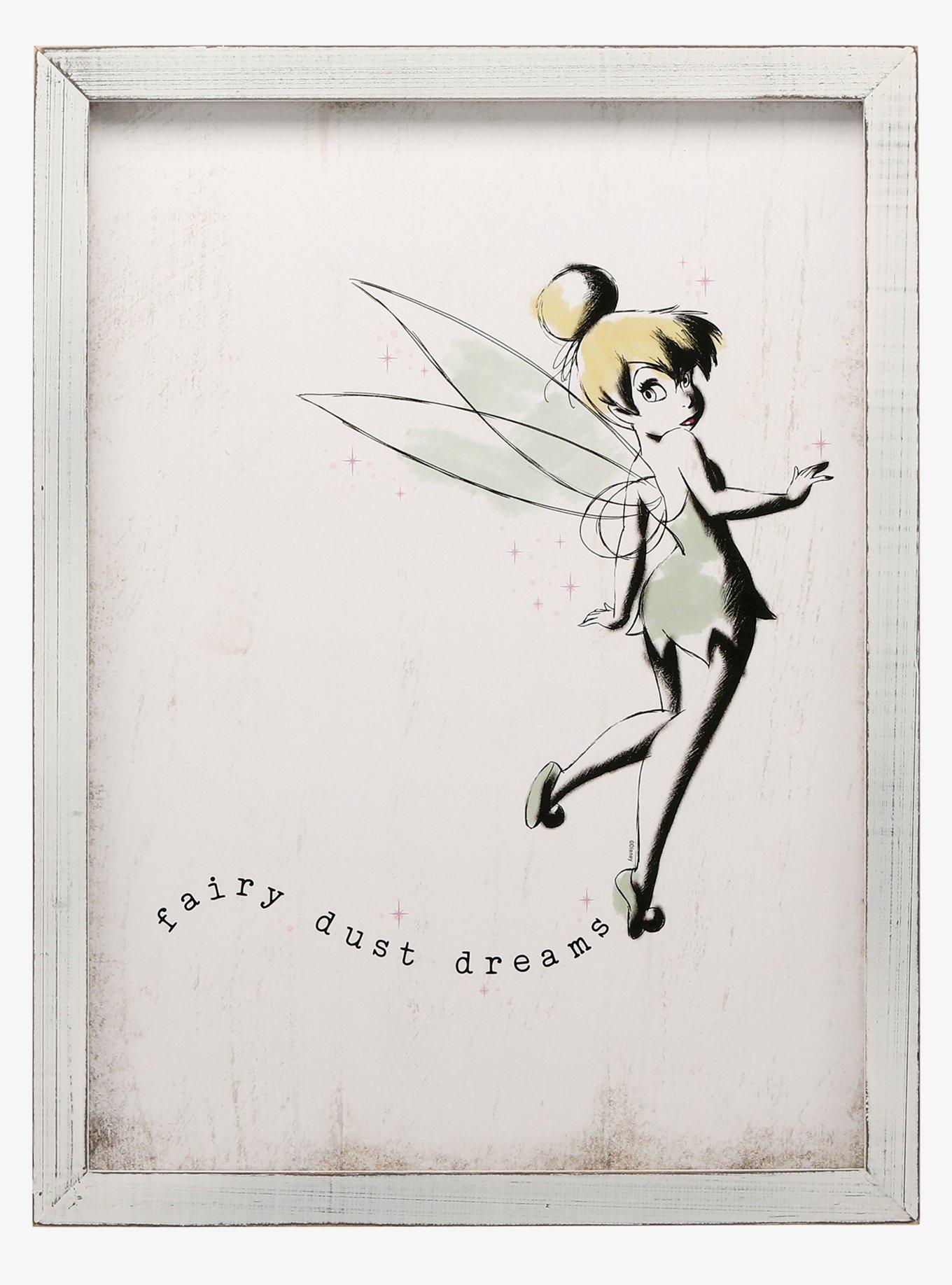 Disney Tinkerbell Rustic Framed Tinkerbell Wall Art, , hi-res