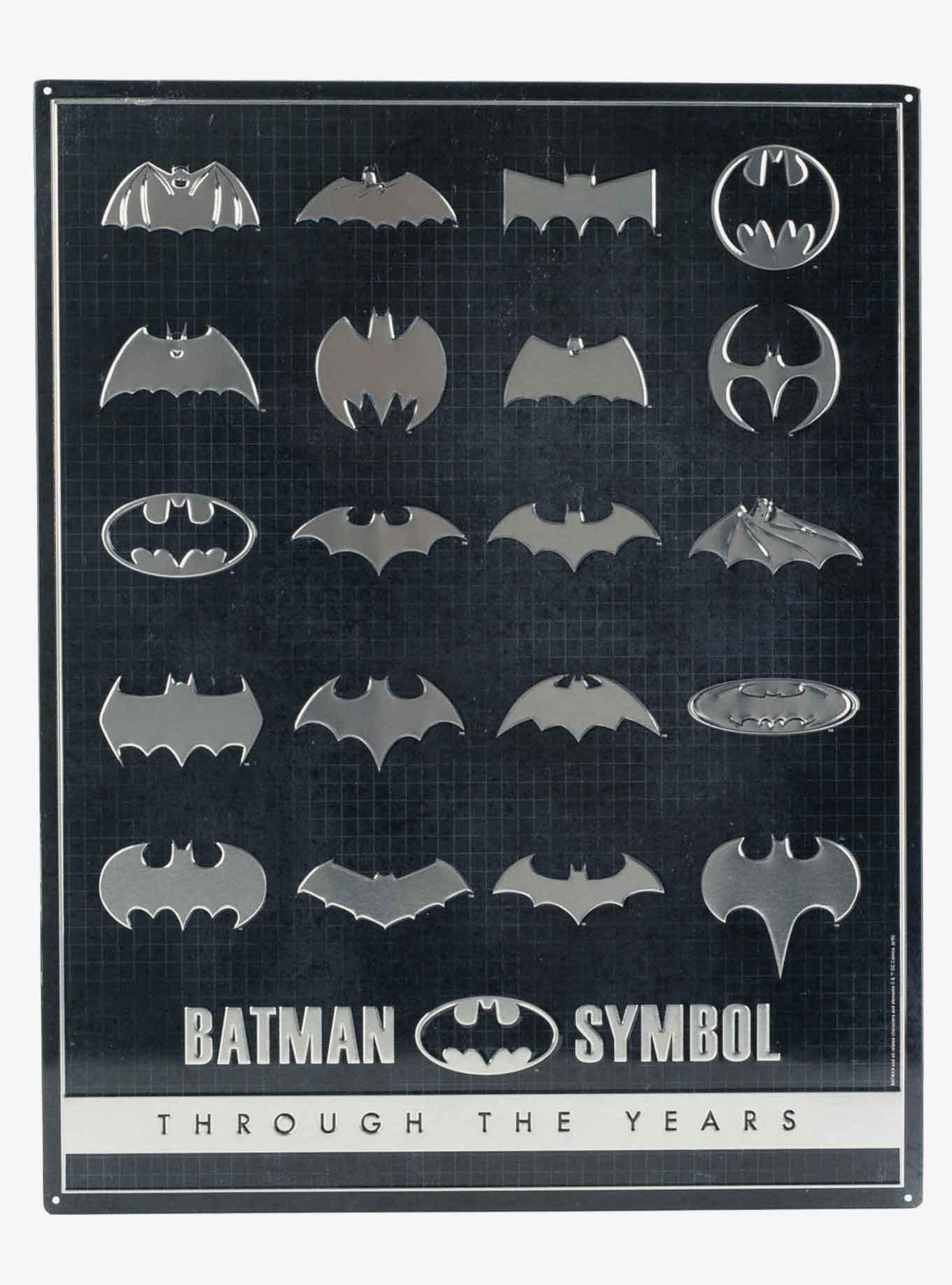 DC Comics Batman's Logo Evolution Embossed Sign | BoxLunch