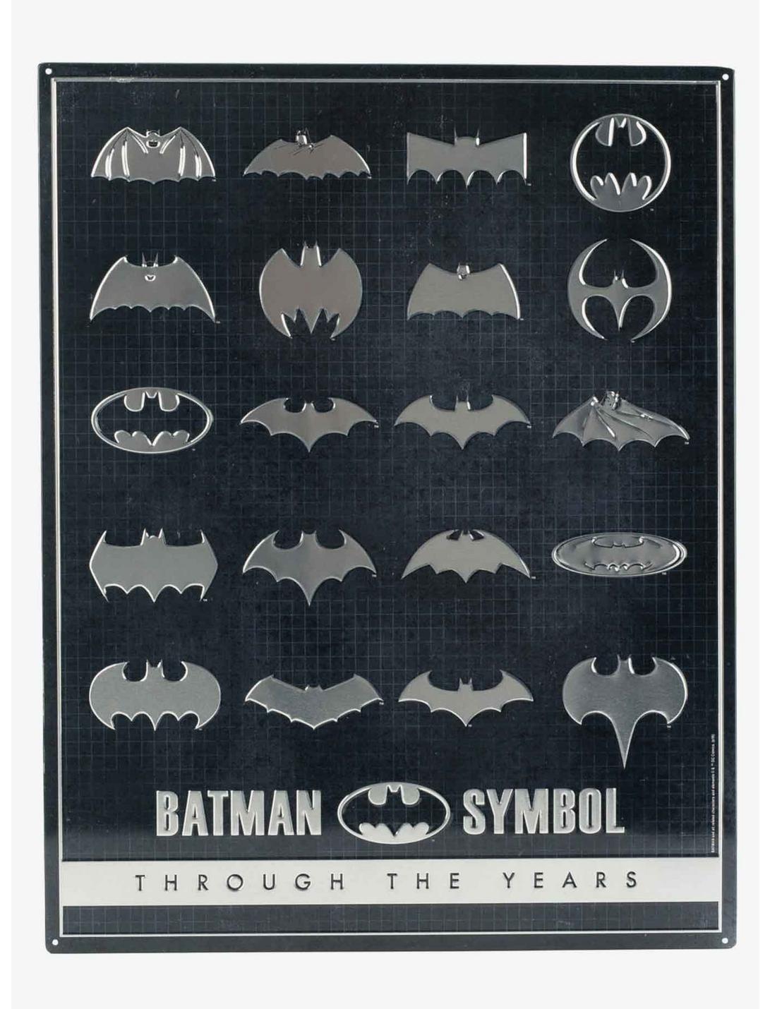 DC Comics Batman's Logo Evolution Embossed Sign, , hi-res