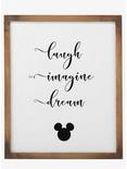 Disney Mickey Mouse Laugh, Imagine, Dream Wood Framed Wall Decor, , hi-res