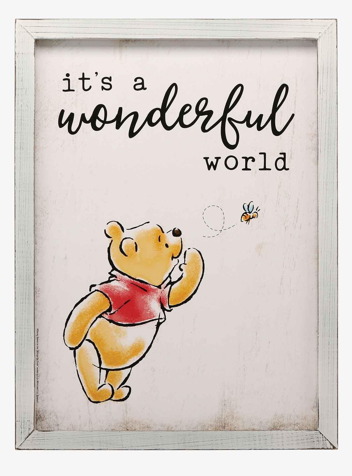 Disney Winnie the Pooh Rustic Wood Framed Wall Decor, , hi-res