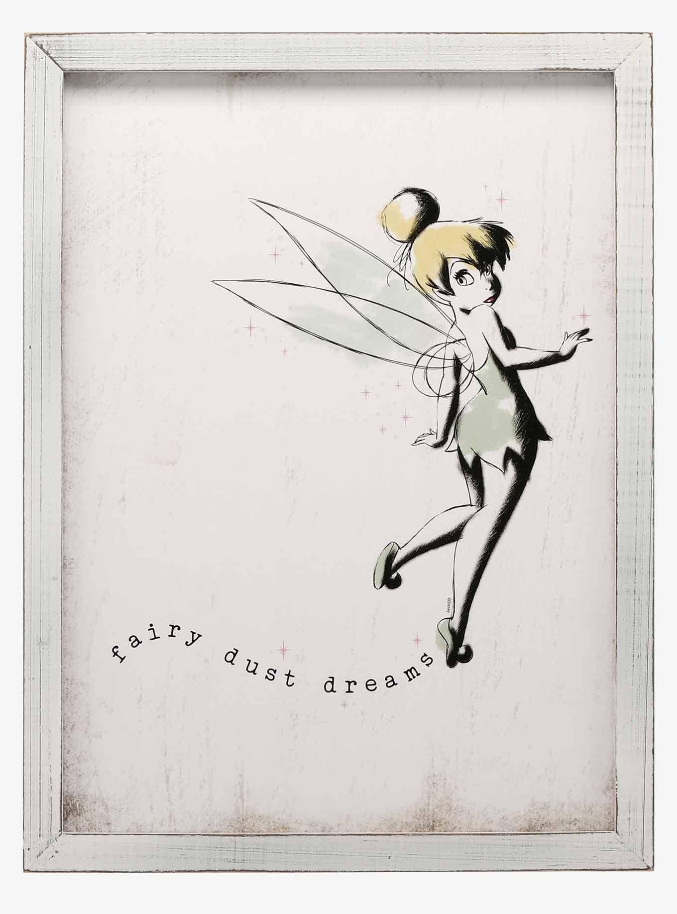 Disney Tinkerbell Rustic Framed Tinkerbell Wall Art, , hi-res