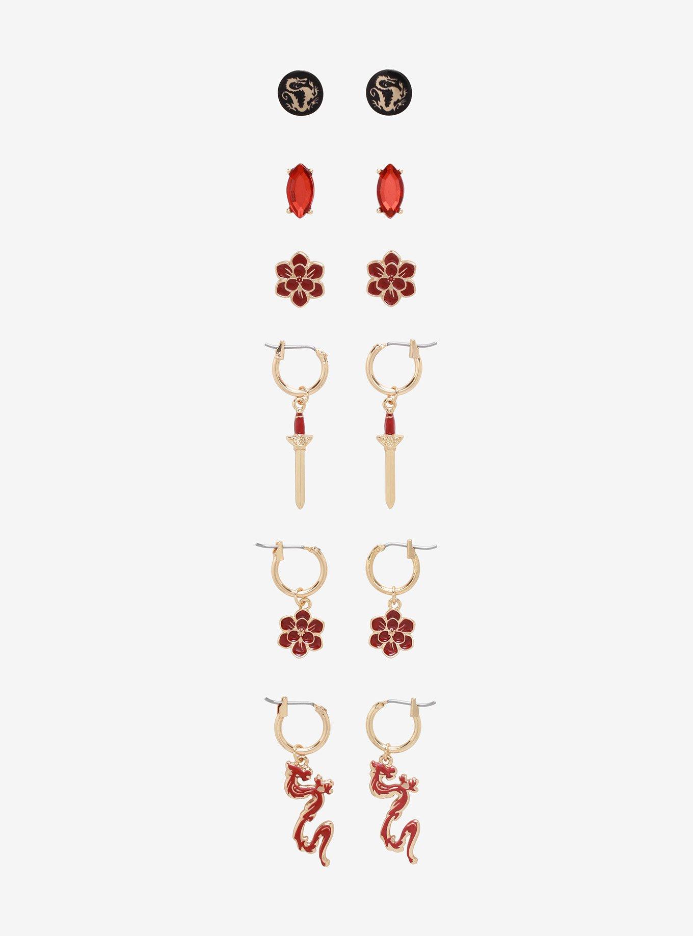 Disney Mulan Icon Stud & Hoop Earring Set, , hi-res