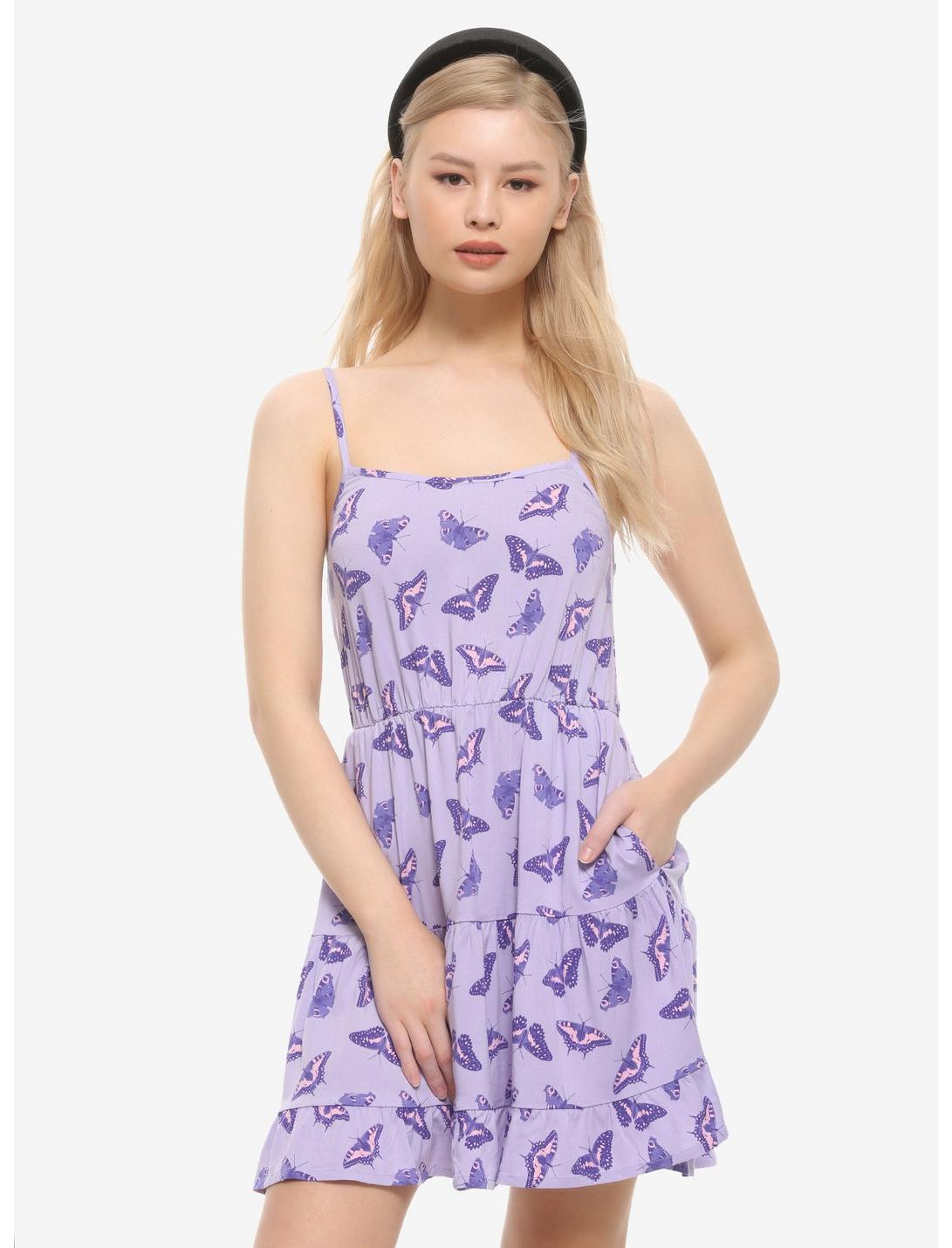 Lavender Butterfly Tiered Dress | Hot Topic