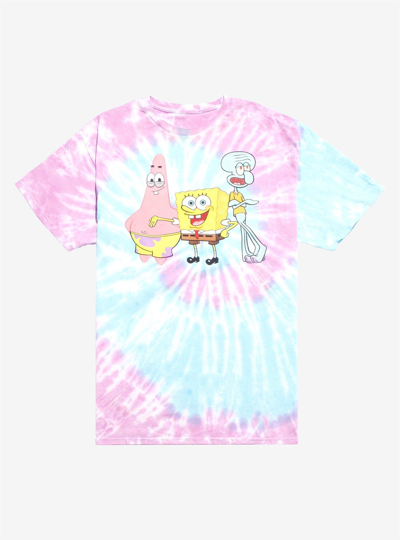SpongeBob SquarePants Group Pastel Tie-Dye T-Shirt | Hot Topic