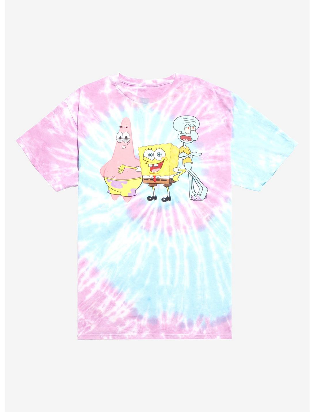 SpongeBob SquarePants Group Pastel Tie-Dye T-Shirt, MULTI, hi-res