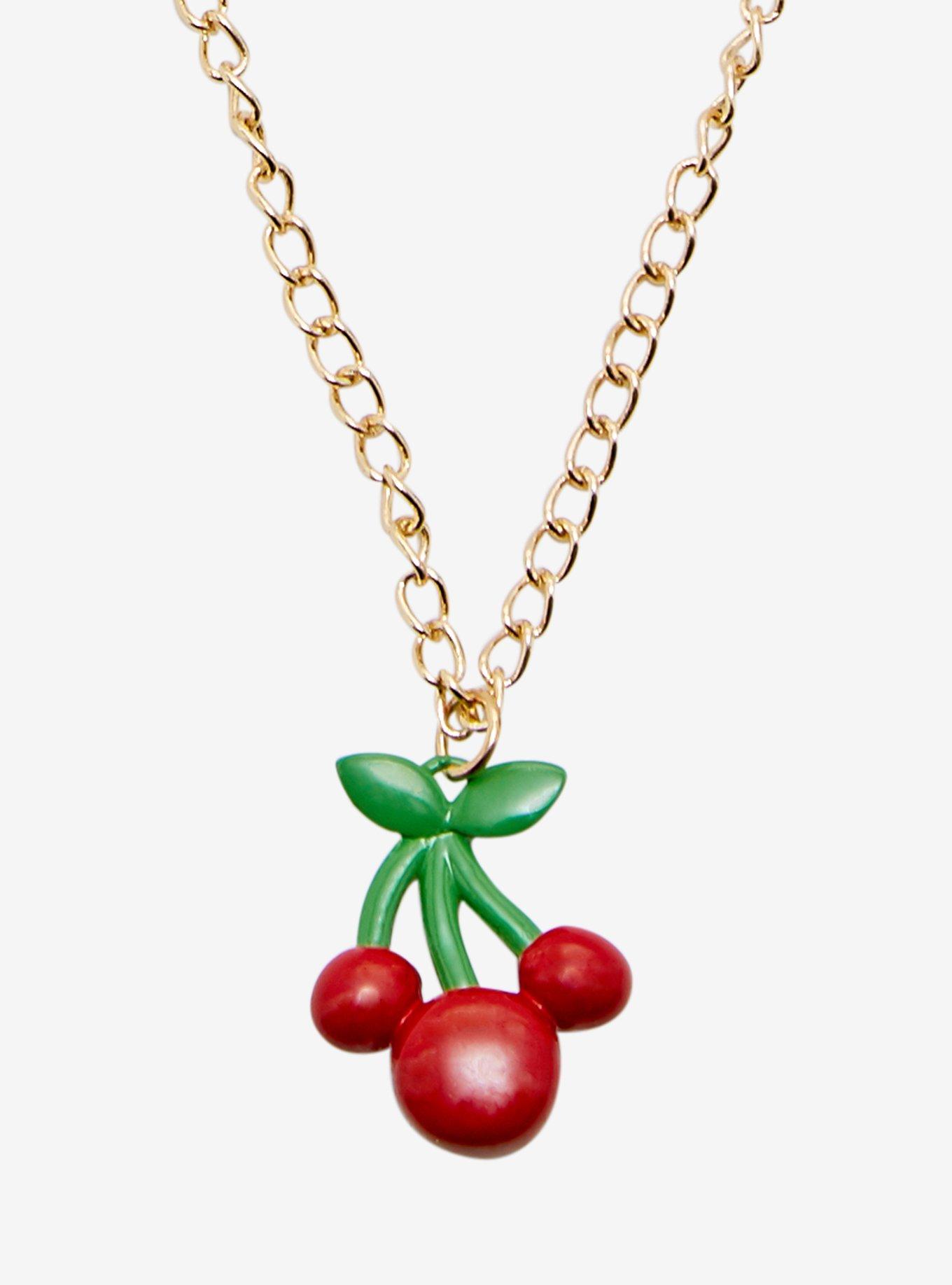 Disney Mickey Mouse Cherry Necklace, , hi-res