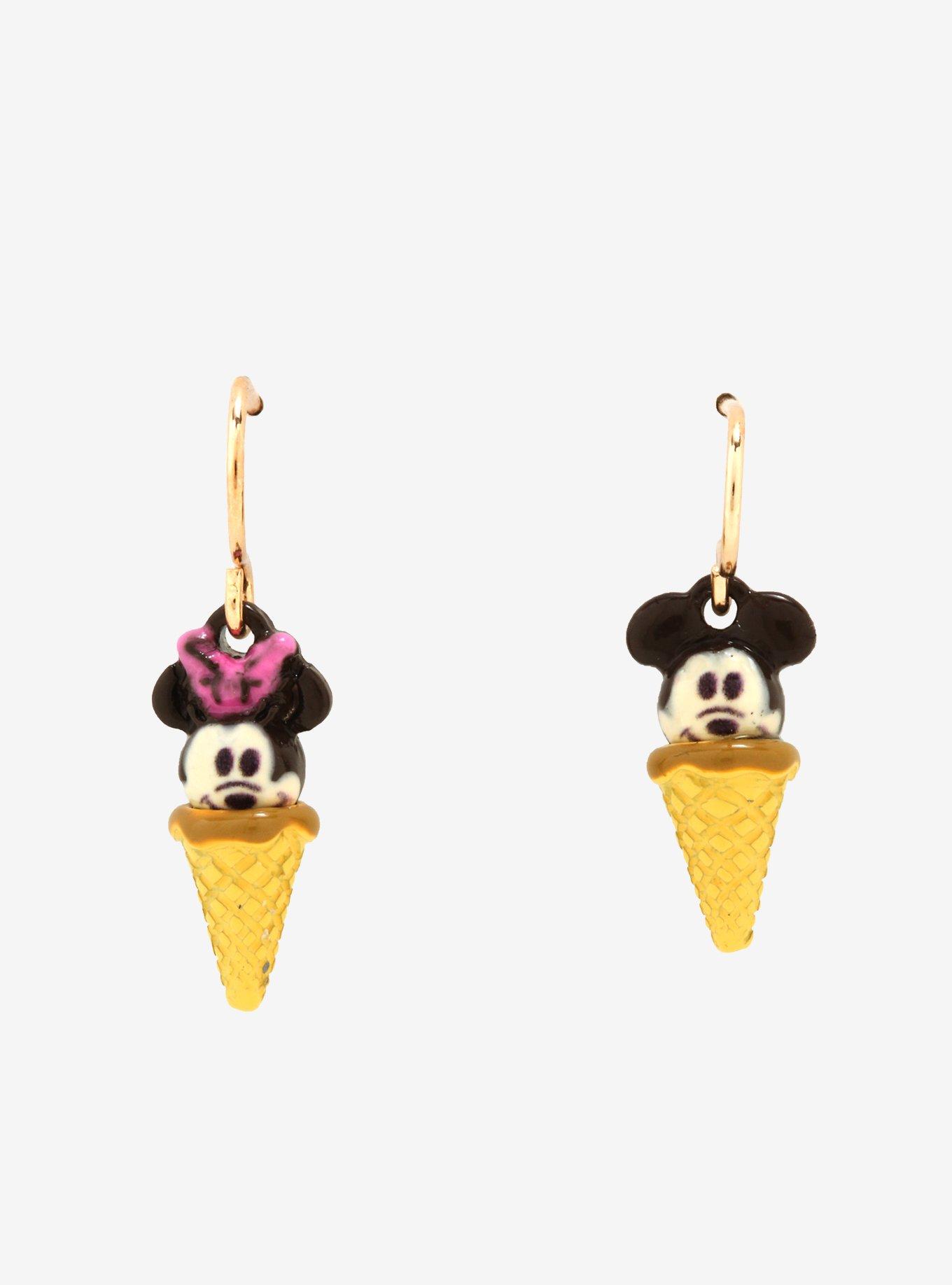 Disney Mickey Mouse Minnie Mouse Ice Cream Dangle Earrings, , hi-res