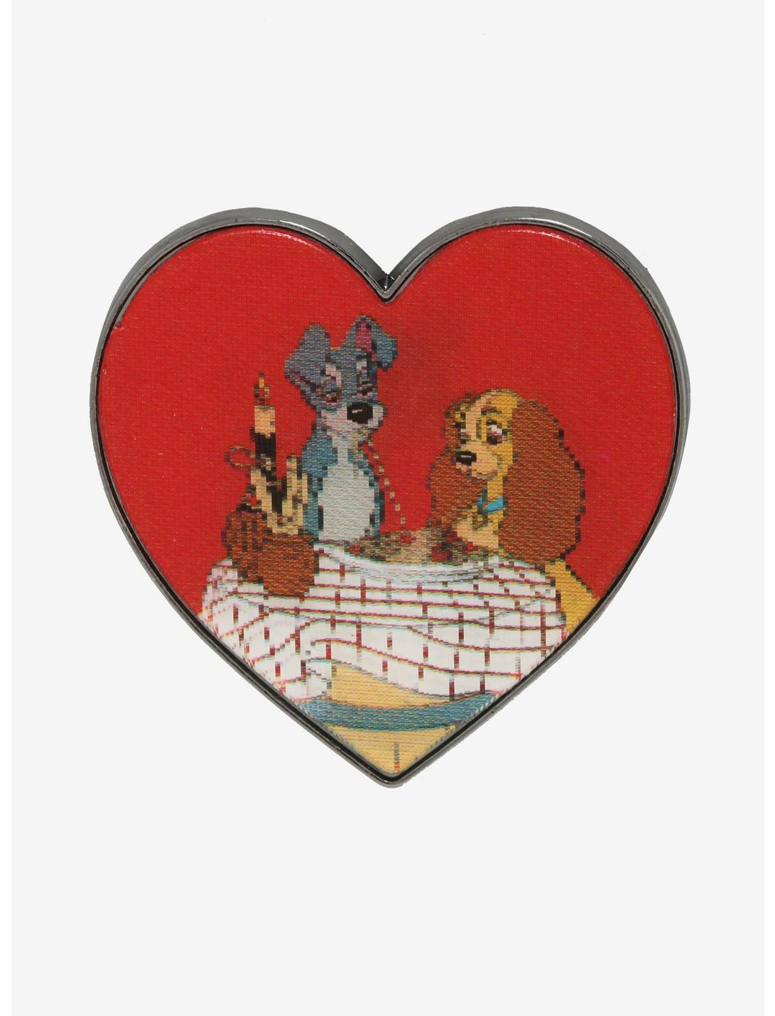 Loungefly Disney Lady and the Tramp Kiss Lenticular Enamel Pin - BoxLunch Exclusive, , hi-res