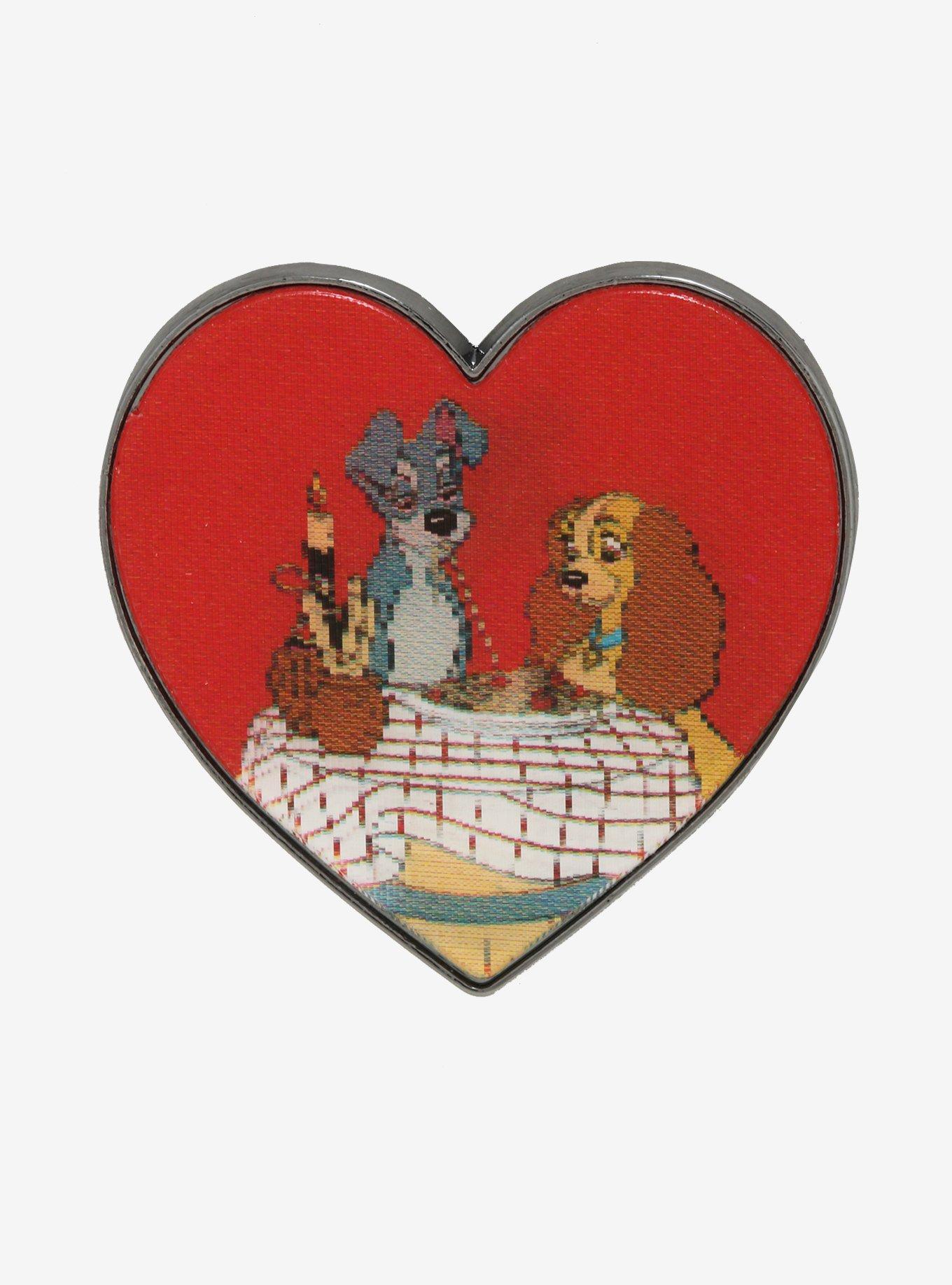Loungefly Disney Lady and the Tramp Kiss Lenticular Enamel Pin - BoxLunch Exclusive, , hi-res