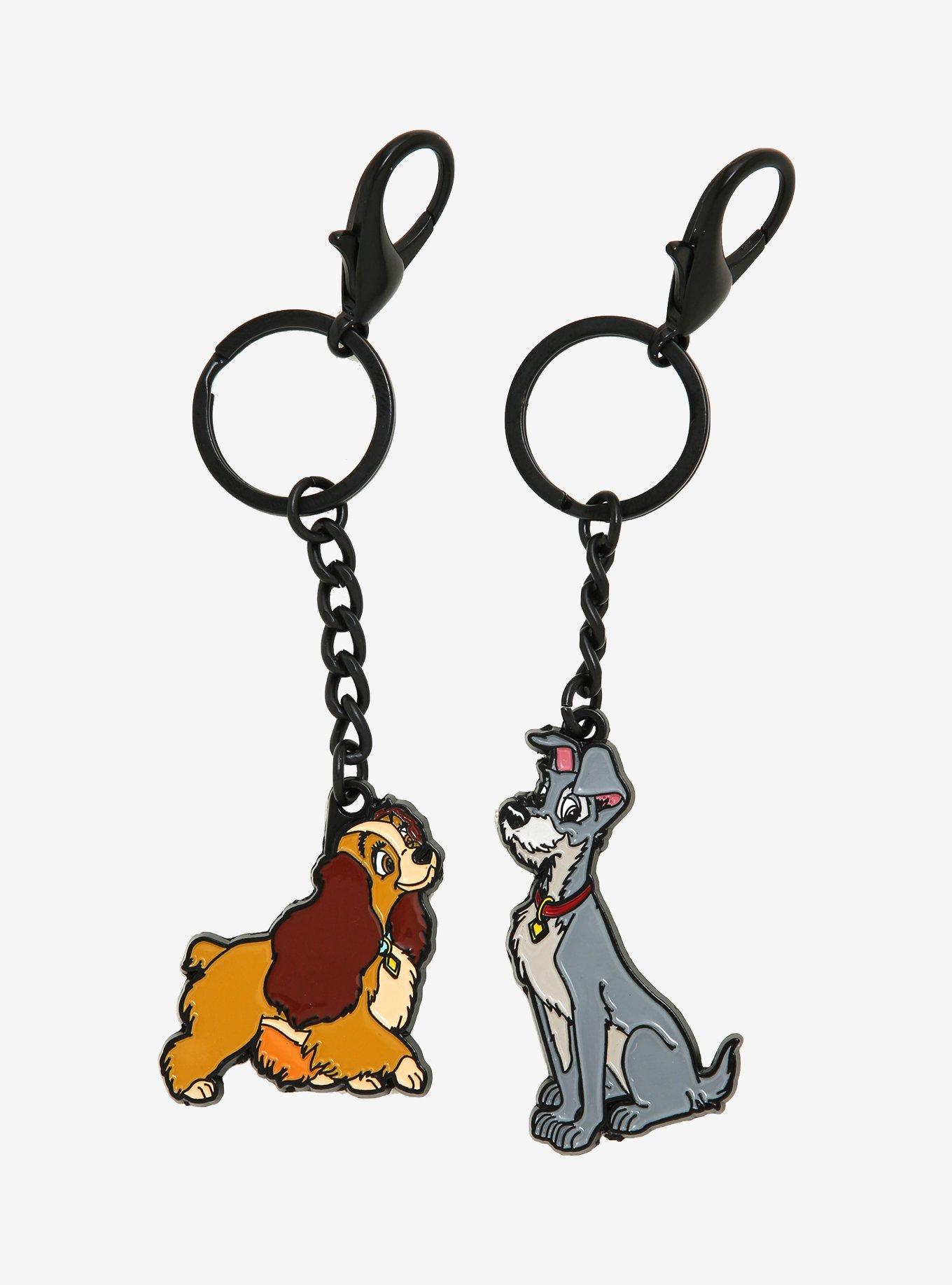 Disney Lady and the Tramp Kissing Magnetic Enamel Keychain Set - BoxLunch Exclusive, , hi-res