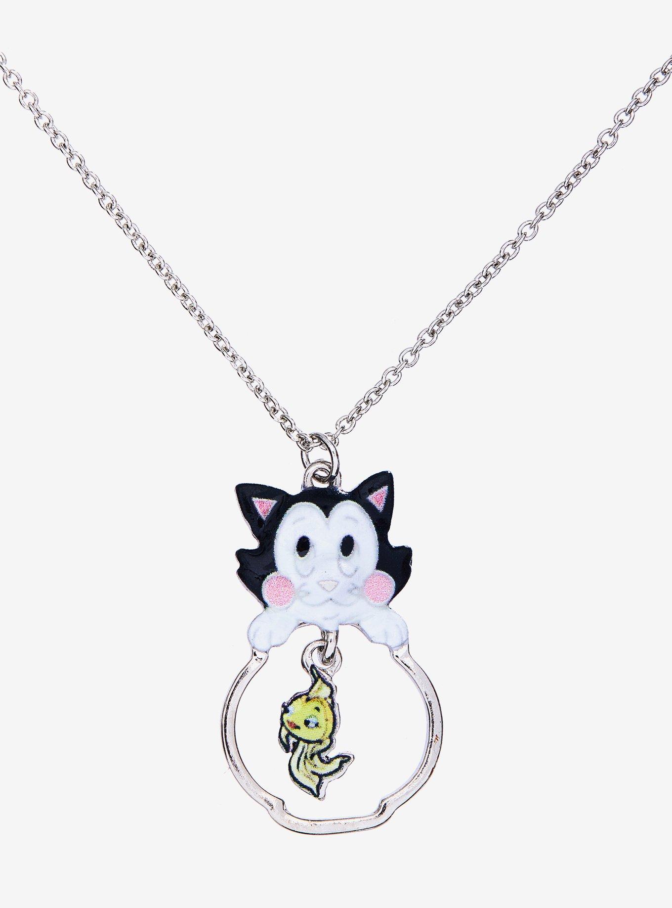 Disney Pinocchio Figaro & Cleo Pendant Necklace, , hi-res