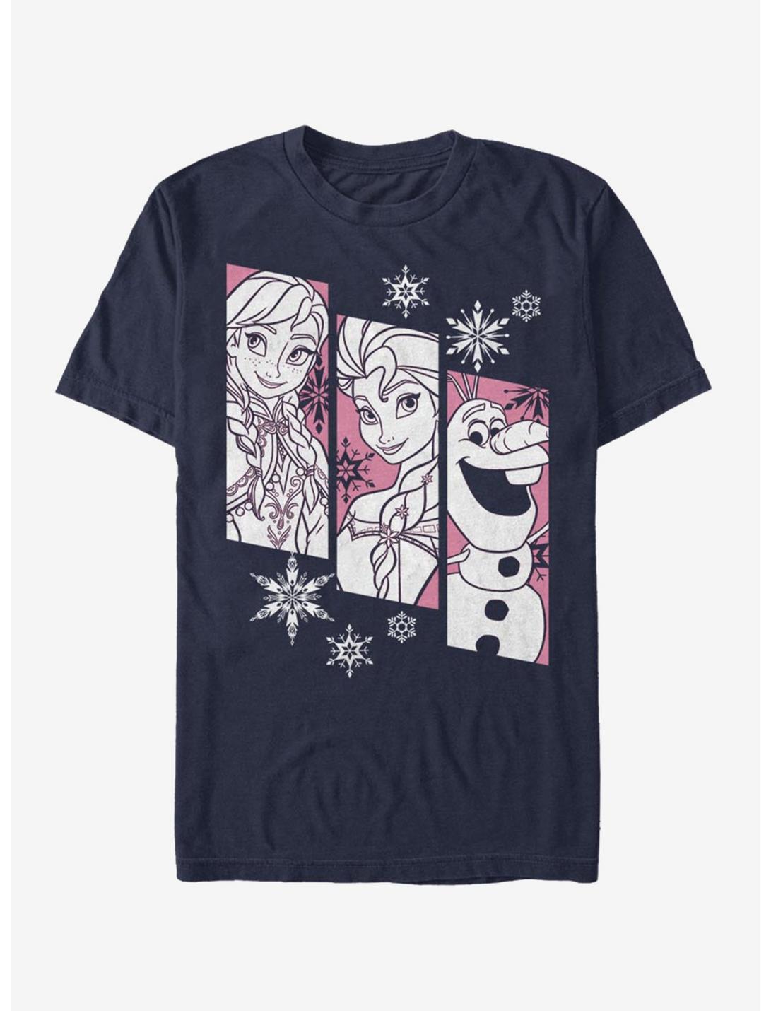 Disney Frozen Snow Trio T-Shirt, NAVY, hi-res