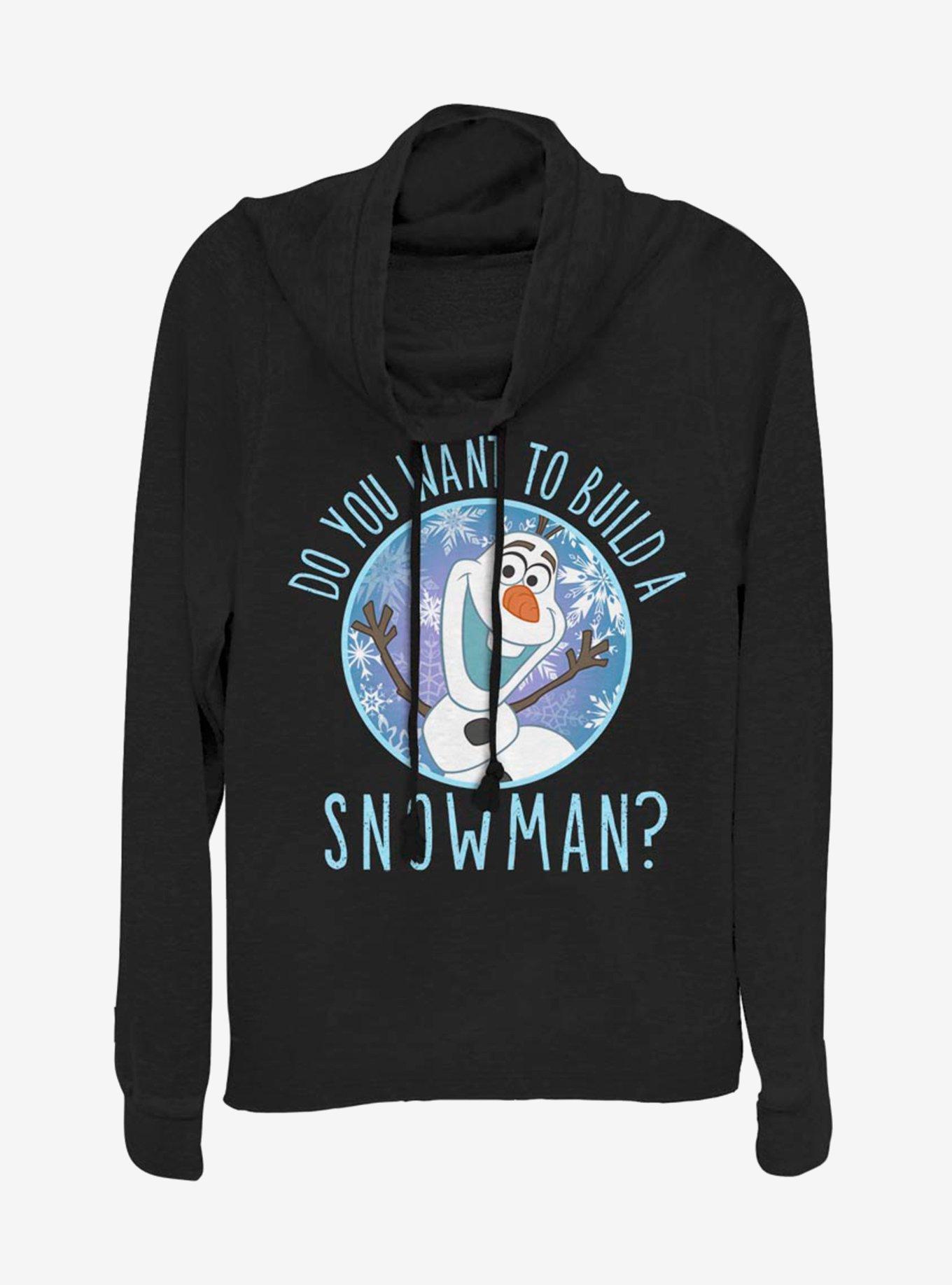 Disney Frozen Build a Snowman Cowlneck Long-Sleeve Womens Top, , hi-res