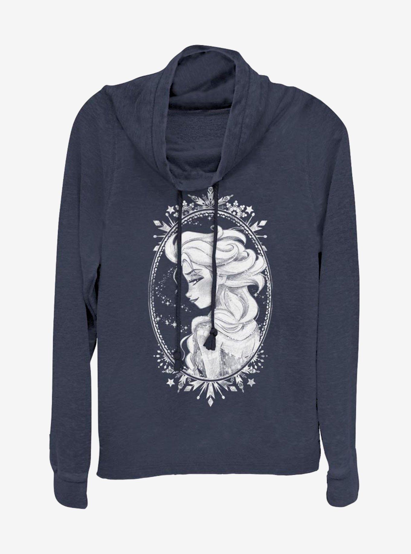 Disney Frozen Elsa Frame Cowlneck Long-Sleeve Womens Top, , hi-res