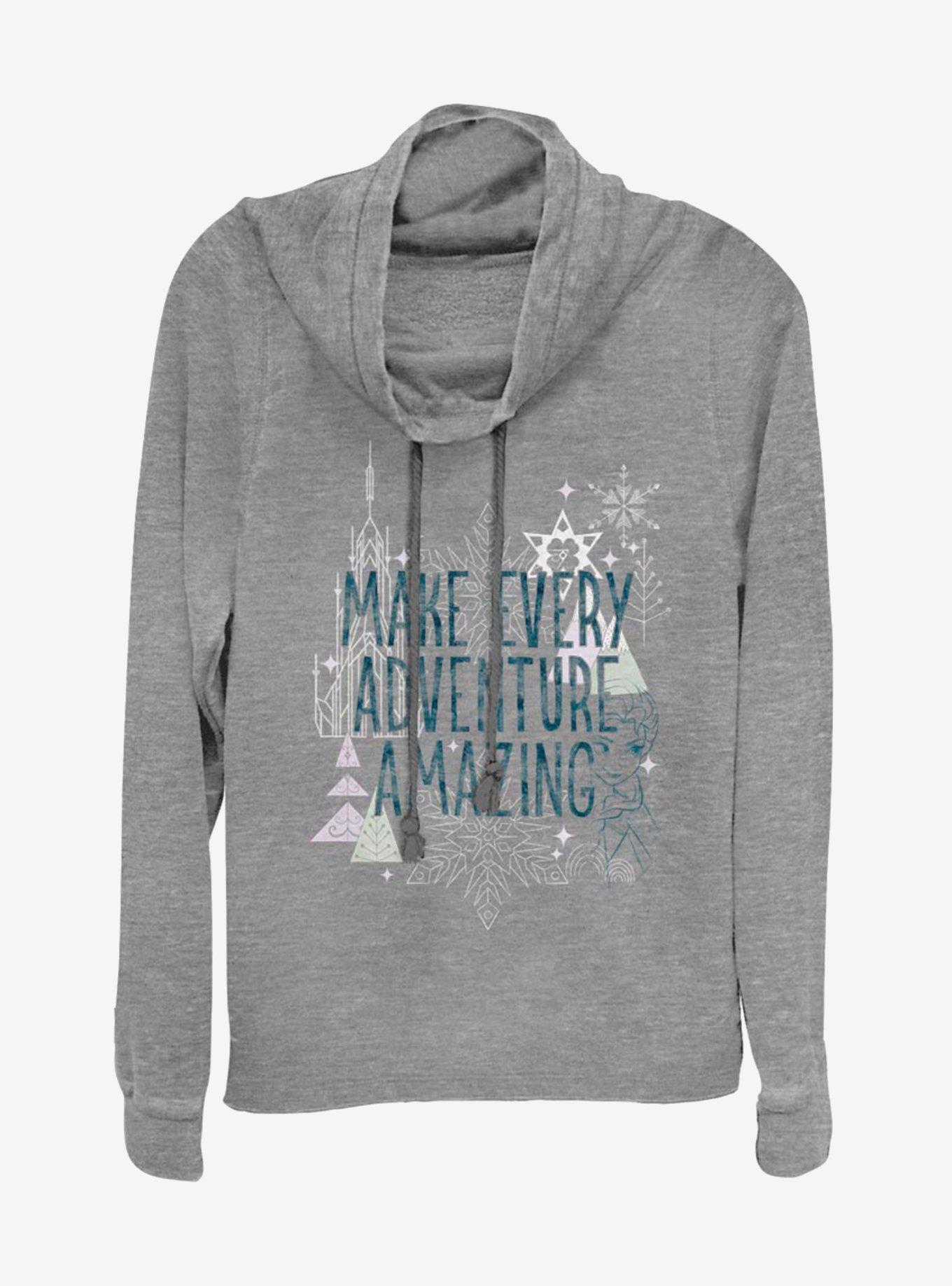 Disney Frozen Every Adventure Cowlneck Long-Sleeve Womens Top