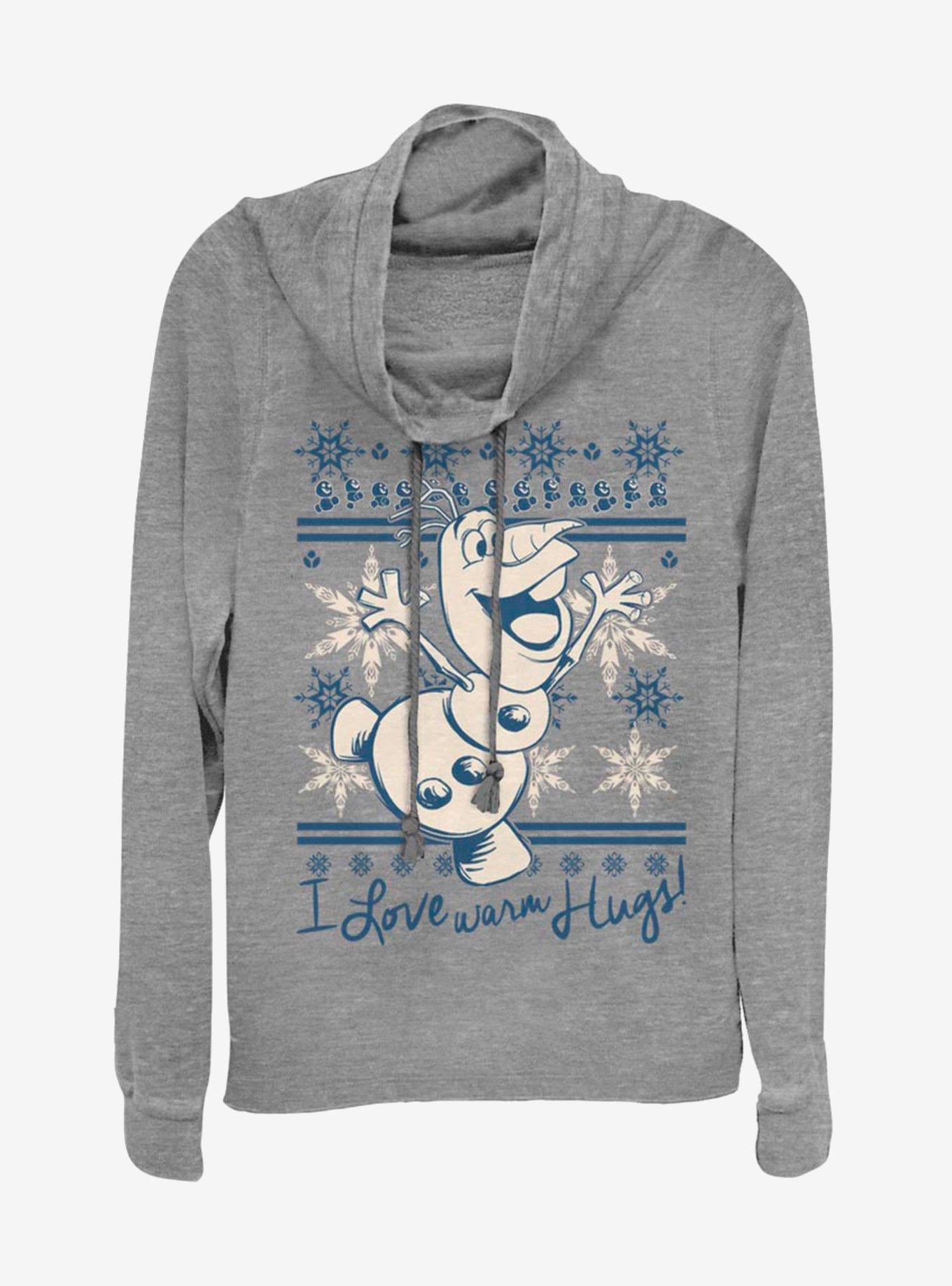 Disney Frozen I Love Warm Hugs Cowlneck Long-Sleeve Womens Top, , hi-res