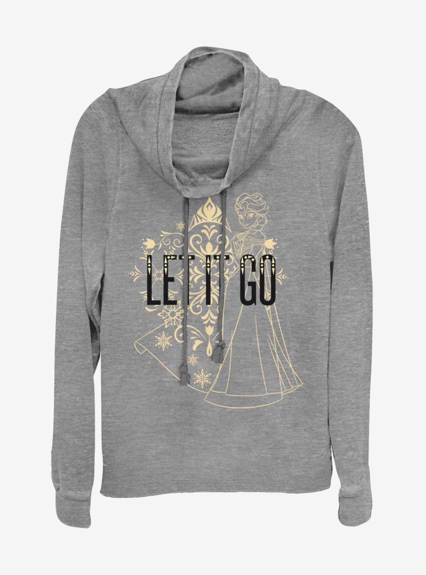 Disney Frozen Let It Go Elsa Sketch Cowlneck Long-Sleeve Womens Top, , hi-res