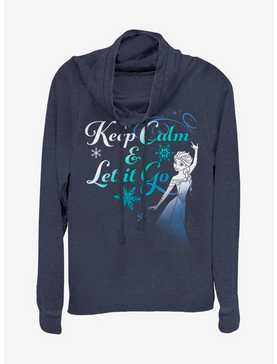 Disney Frozen Keep Calm And Let It Go Cowlneck Long-Sleeve Womens Top, , hi-res