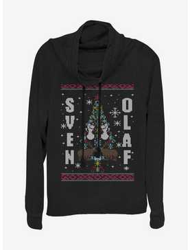 Disney Frozen Sven And Olaf Cowlneck Long-Sleeve Womens Top, , hi-res