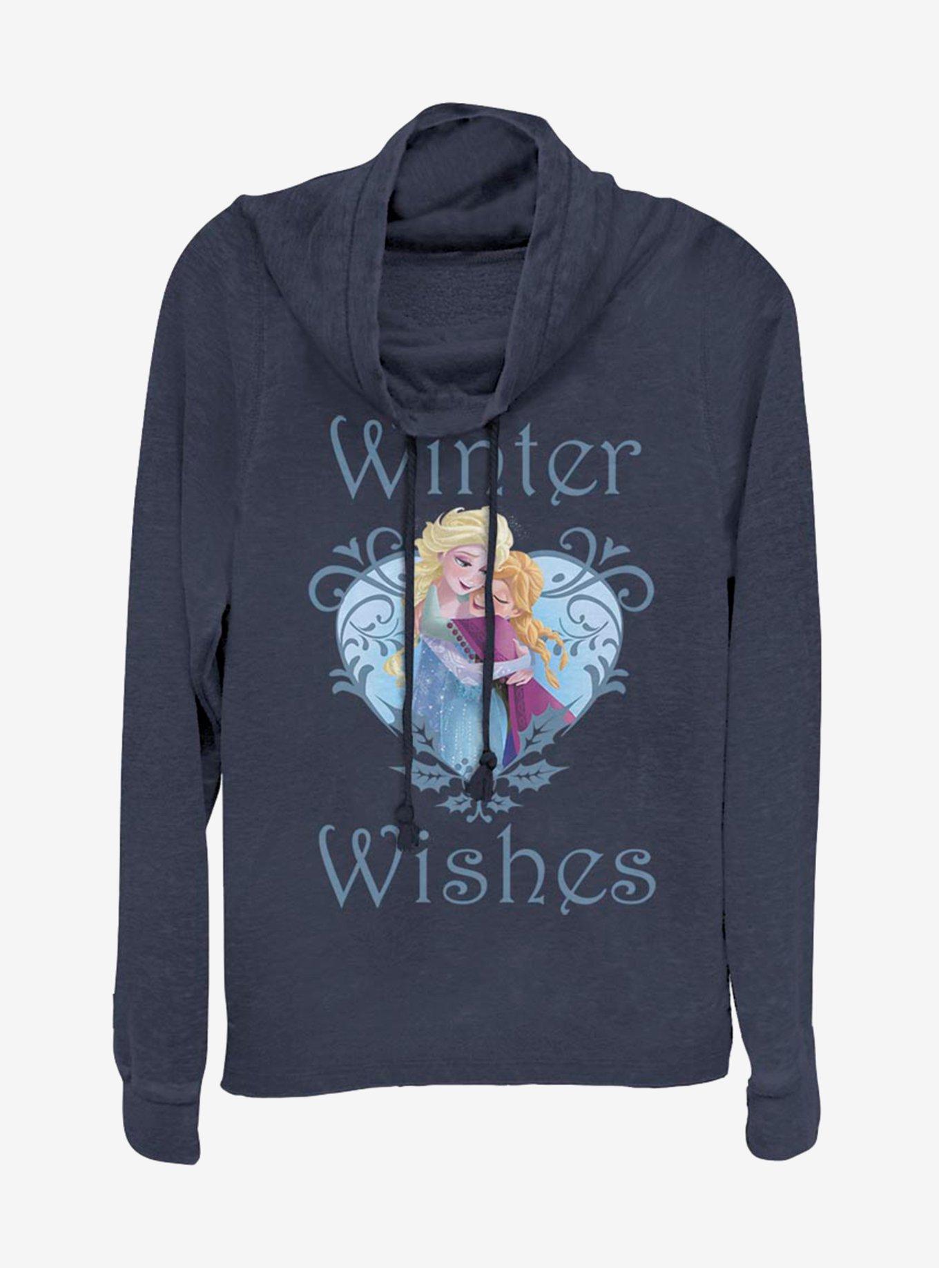 Disney Frozen Winter Wishes Cowlneck Long-Sleeve Womens Top, , hi-res