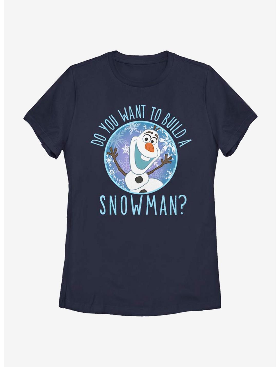 Disney Frozen Build a Snowman Womens T-Shirt, NAVY, hi-res