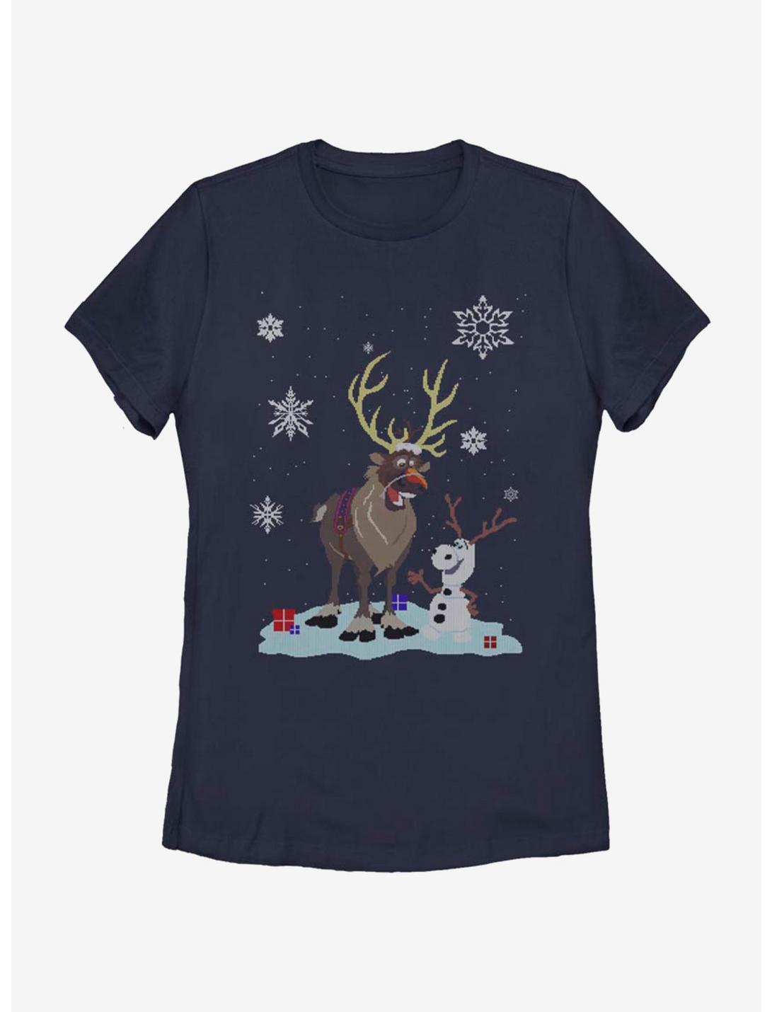 Disney Frozen Olaf And Sven Dress Up Womens T-Shirt, NAVY, hi-res