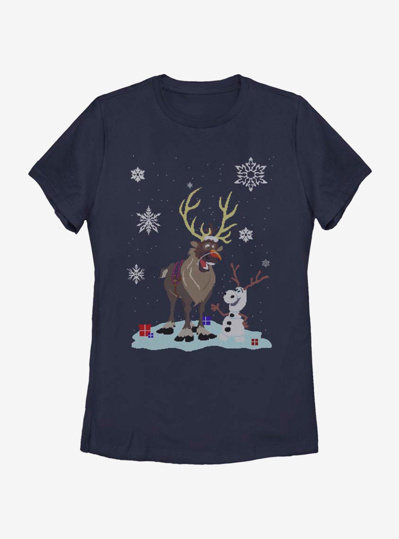 Disney Frozen Olaf And Sven Dress Up Womens T-Shirt, NAVY, hi-res