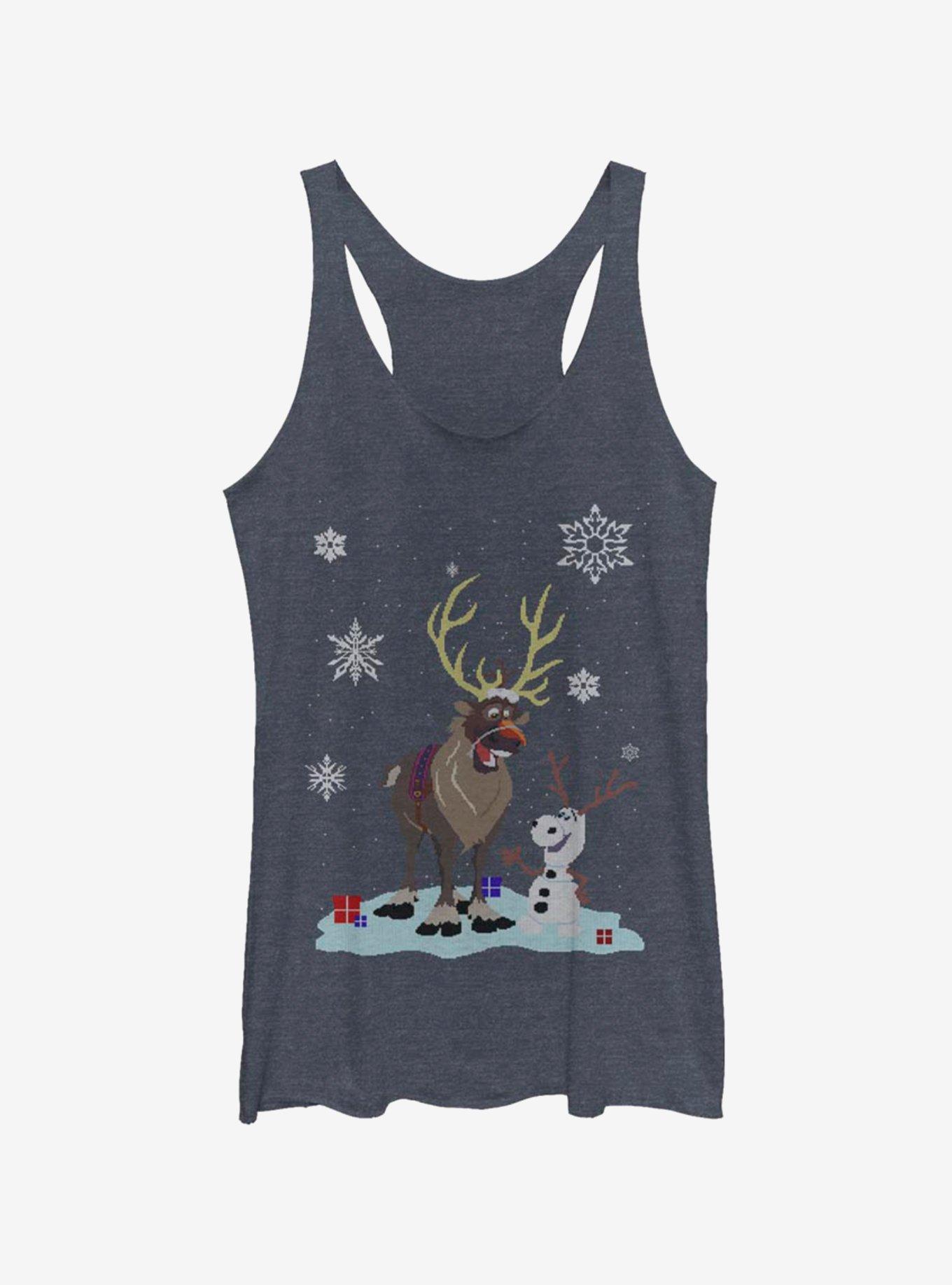Disney Frozen Olaf And Sven Dress Up Womens Tank Top, NAVY HTR, hi-res