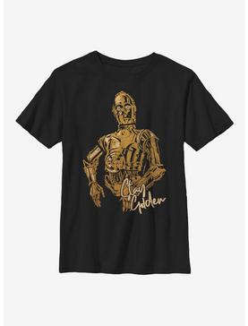 Star Wars Episode IX The Rise Of Skywalker C3PO Stay Golden Youth T-Shirt, , hi-res