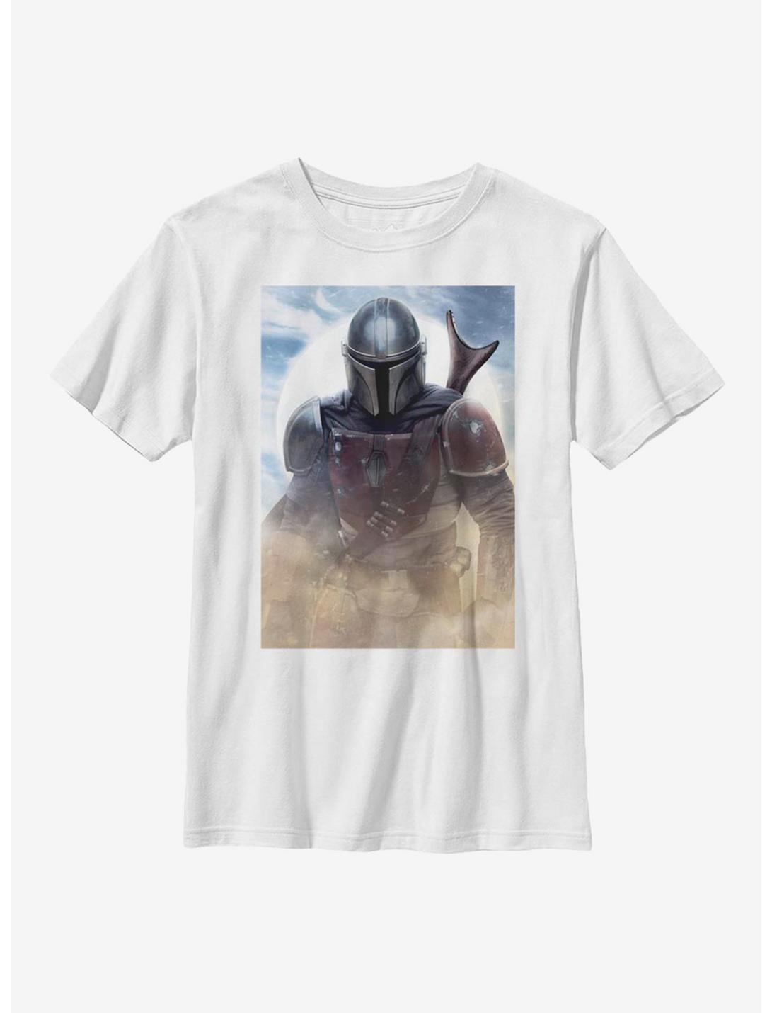 Star Wars The Mandalorian Warrior Poster Youth T-Shirt, WHITE, hi-res