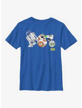 Star Wars Episode IX The Rise Of Skywalker Cartoon Droid Lineup Youth T-Shirt, , hi-res
