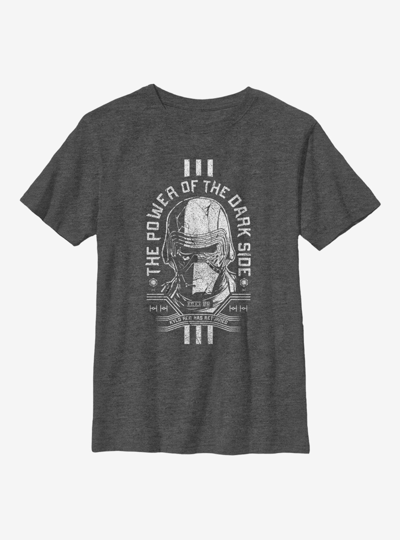 Star Wars Episode IX The Rise Of Skywalker Dark Power Youth T-Shirt, CHAR HTR, hi-res