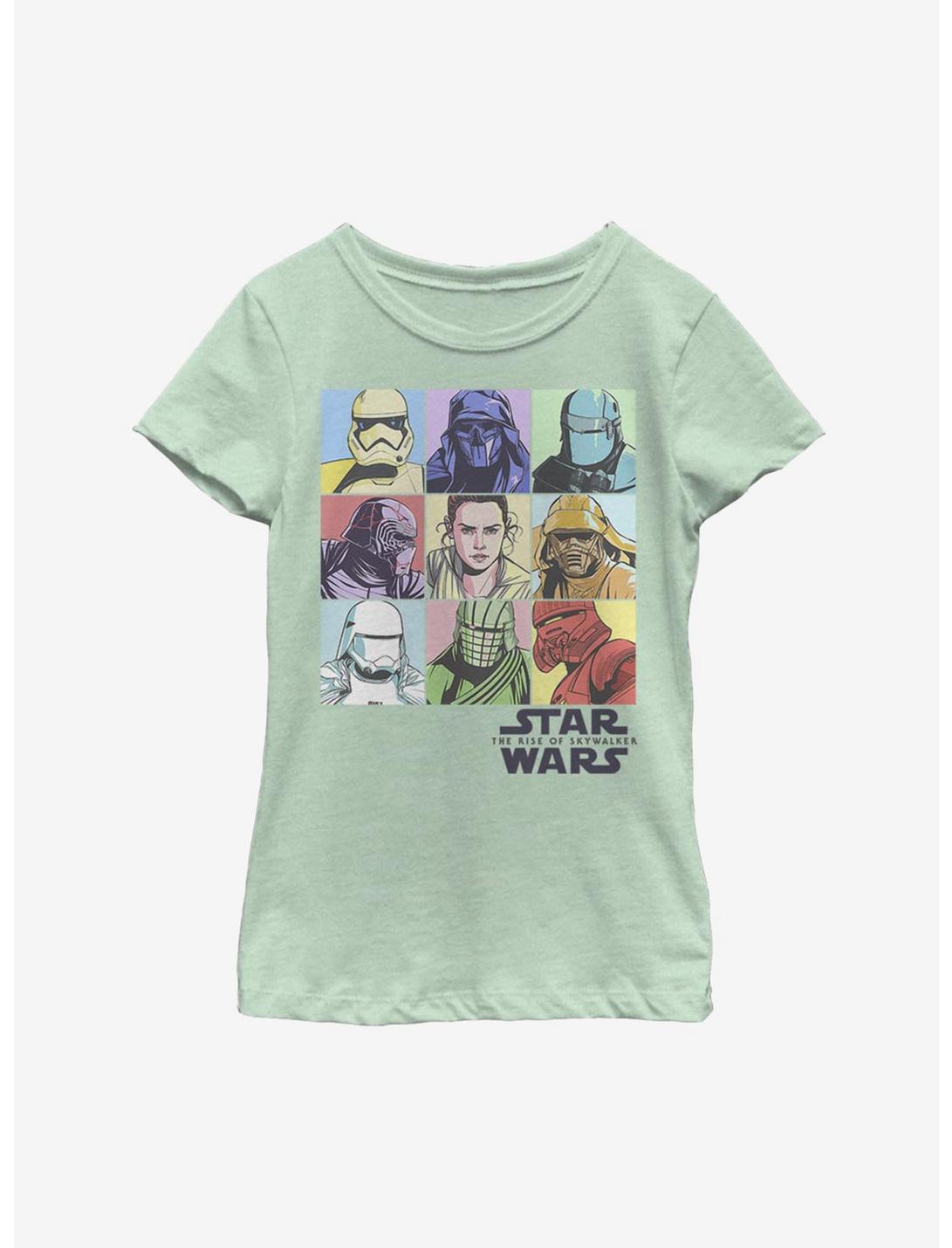 Star Wars Episode IX The Rise Of Skywalker Pastel Rey Boxes Youth Girls T-Shirt, MINT, hi-res