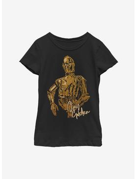 Star Wars Episode IX The Rise Of Skywalker C3PO Stay Golden Youth Girls T-Shirt, , hi-res