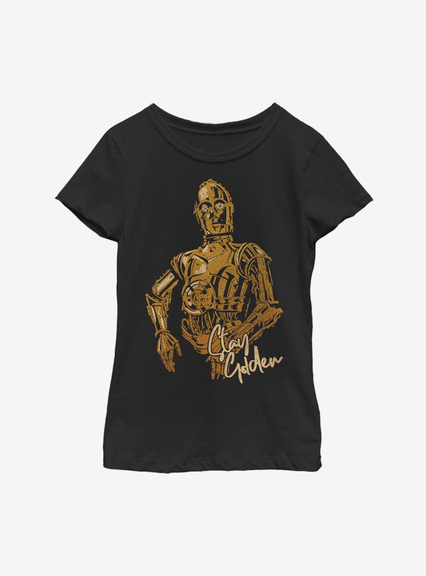 Star Wars Episode IX The Rise Of Skywalker C3PO Stay Golden Youth Girls T-Shirt, , hi-res