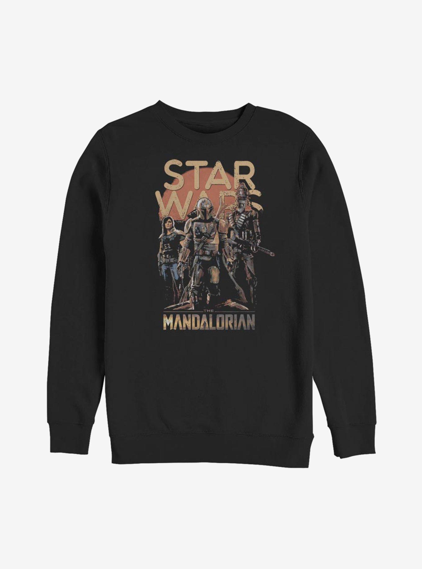 Star Wars The Mandalorian Character Pose Sweatshirt, BLACK, hi-res