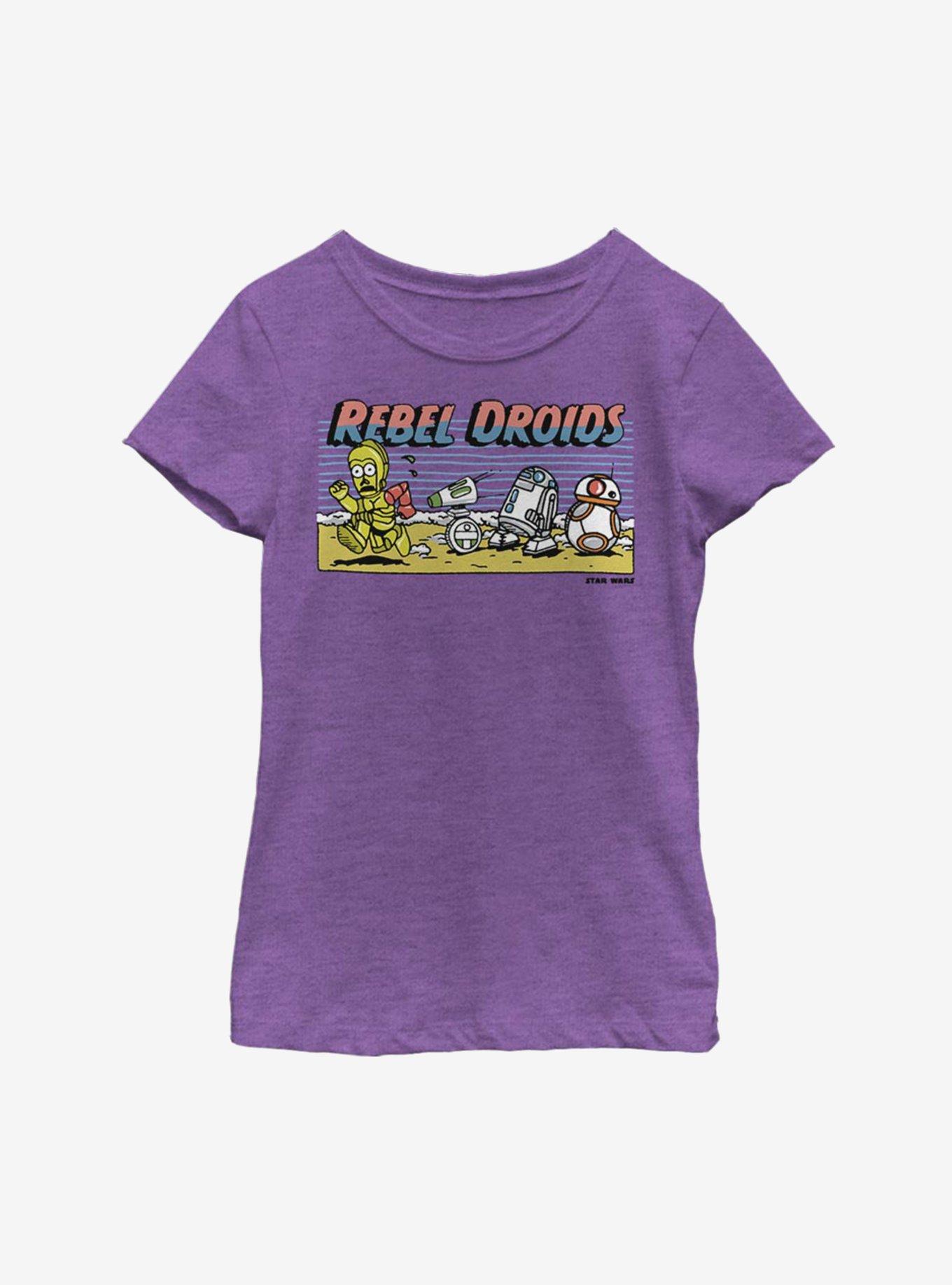 Star Wars Episode IX The Rise Of Skywalker Rebel Droids Youth Girls T-Shirt, PURPLE BERRY, hi-res