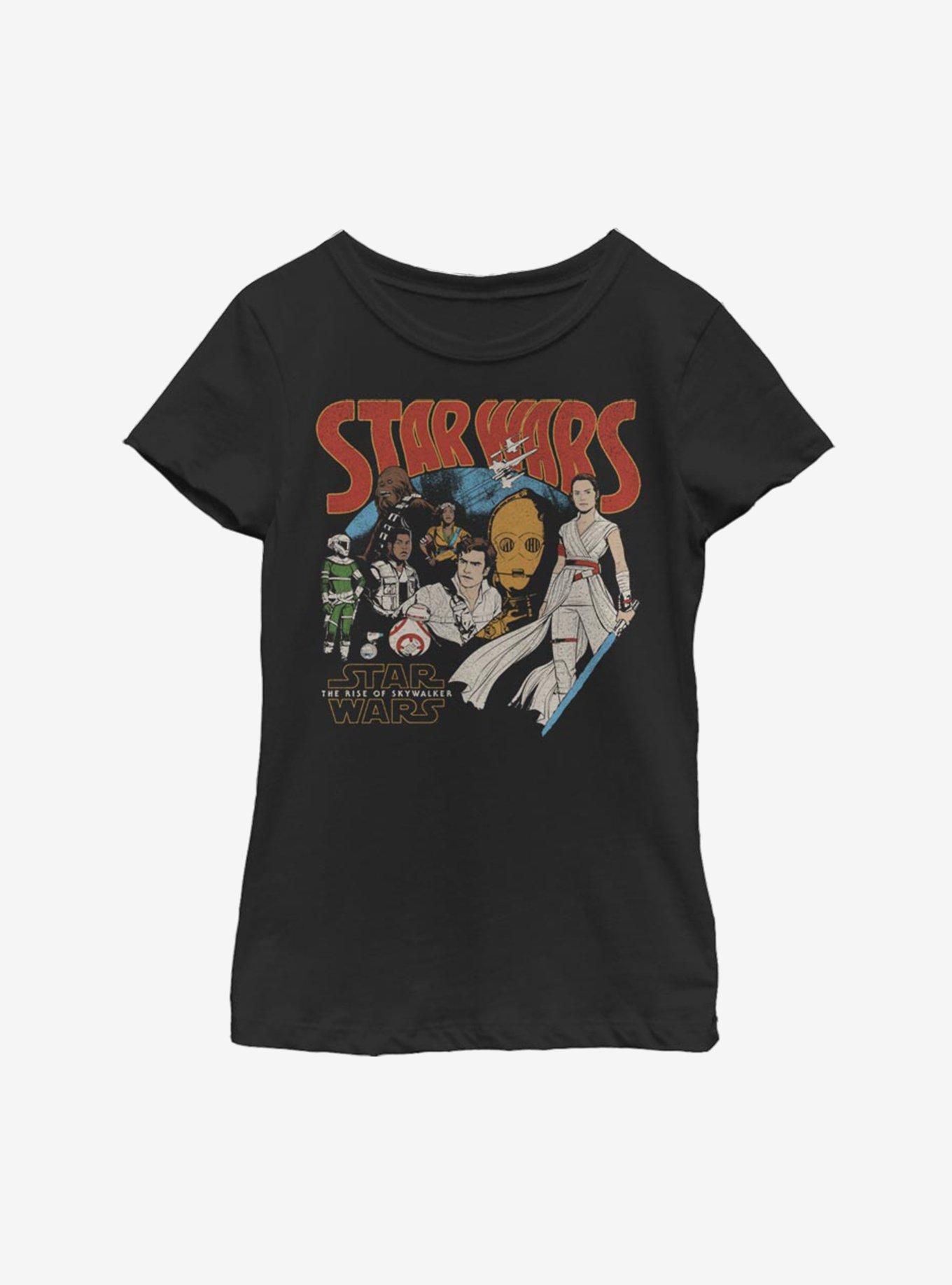 Star Wars Episode IX The Rise Of Skywalker Retro Buddies Youth Girls T-Shirt, , hi-res
