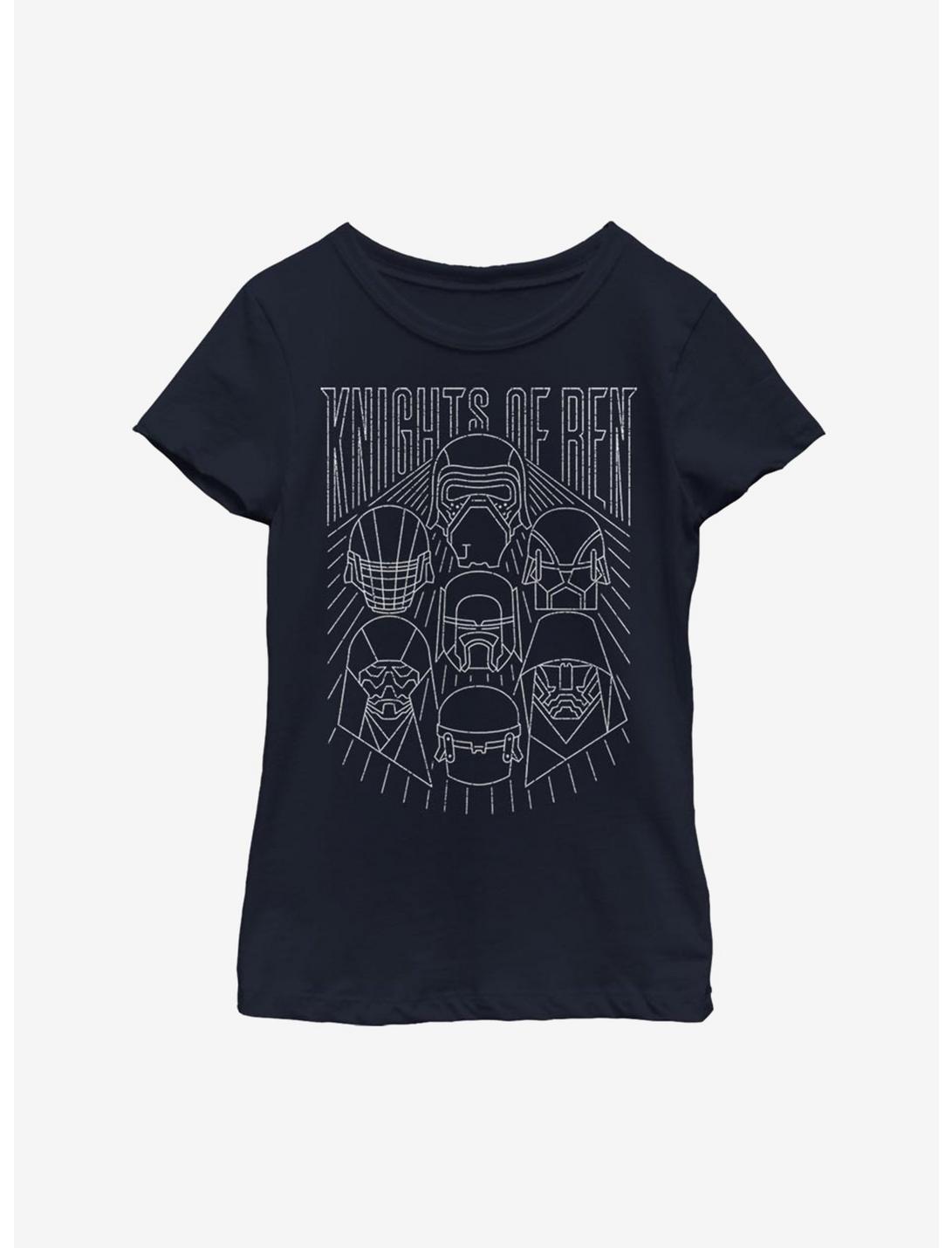 Star Wars Episode IX The Rise Of Skywalker Simple Outlines Youth Girls T-Shirt, NAVY, hi-res